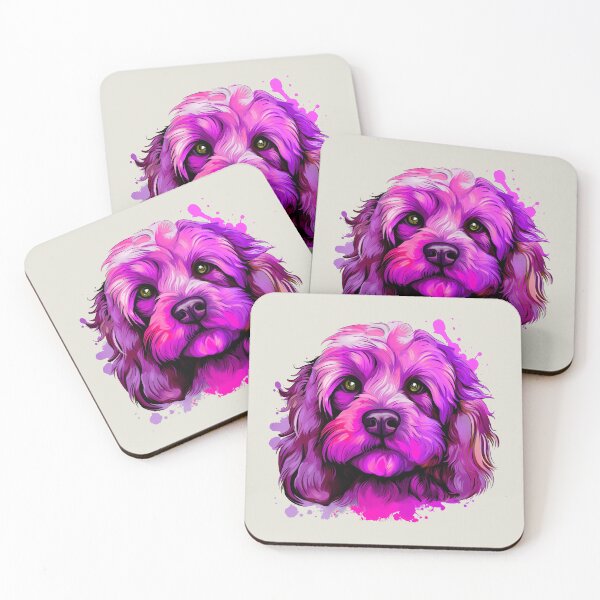 Item preview, Cavapoo Cavoodle Purple Pink Tones Watercolor designed and sold by wotsthis.