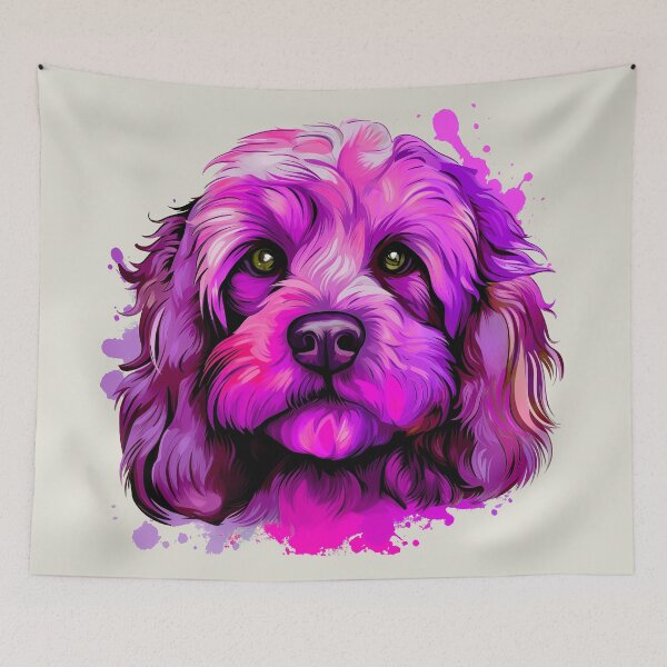 Item preview, Cavapoo Cavoodle Purple Pink Tones Watercolor designed and sold by wotsthis.