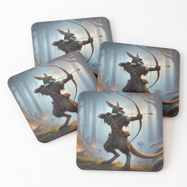 Item preview, Kangaroo Hunter Shooting a Bow and Arrow designed and sold by Zestpond.