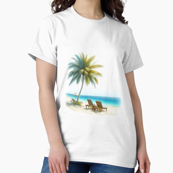 A quiet beach. Classic T-Shirt