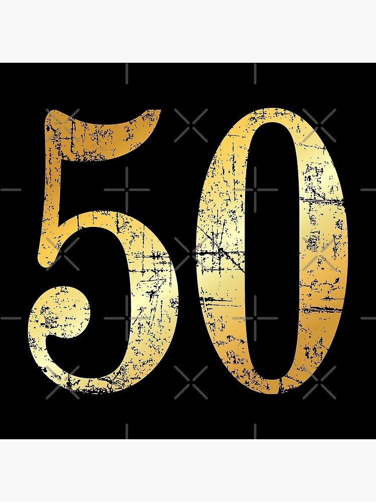 Number 50 - 50th Anniversary - 50th Birthday (Ancient Gold)