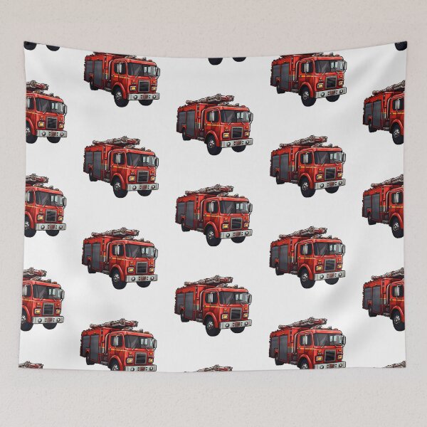 Item preview, Ready for Action - Vibrant Fire Truck Illustration designed and sold by NovaGenArt.