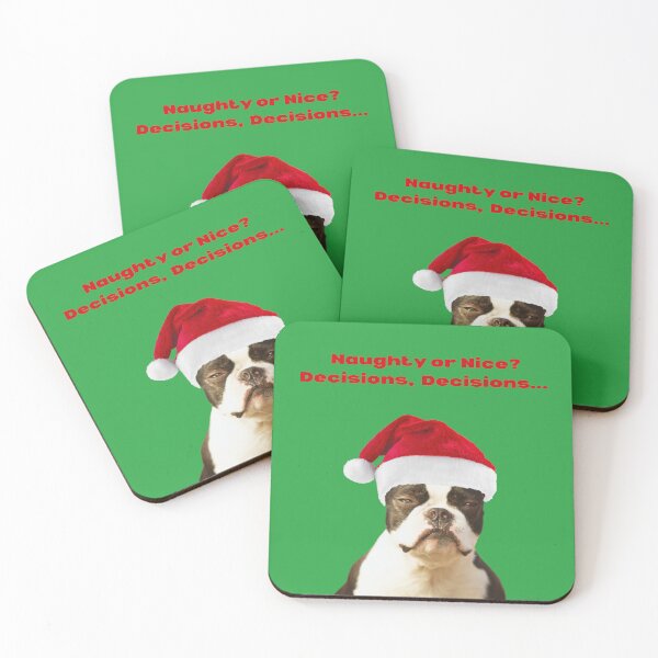 Item preview, Boston Terrier Naughty or Nice?  designed and sold by RoseGenuine.