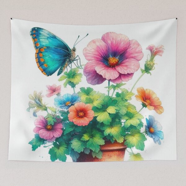 Item preview, Butterflies and flower pots. designed and sold by growing-mom.