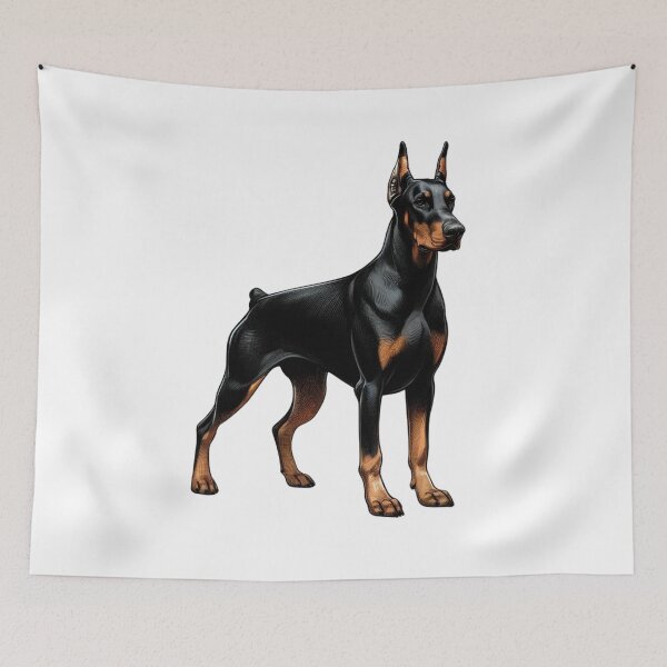 Item preview, Floppy Ear Doberman Pinscher Illustration designed and sold by CharmStudio.