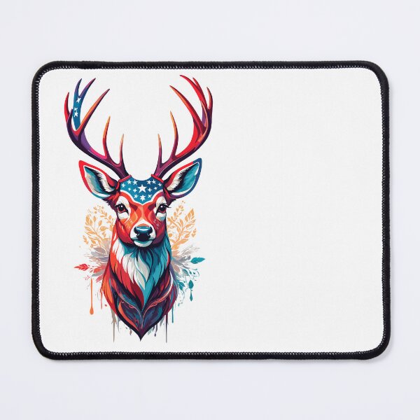 Item preview, Deer head with US flag pattern designed and sold by PETS ABC.