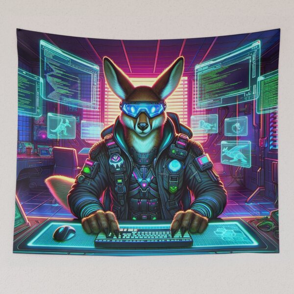 Item preview, Cyberpunk Kangaroo Computer Hacker designed and sold by Zestpond.