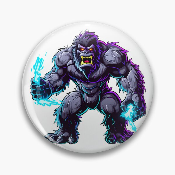 Item preview, Neon Fury Sasquatch - Cybernetic Bigfoot Power Art designed and sold by NovaGenArt.