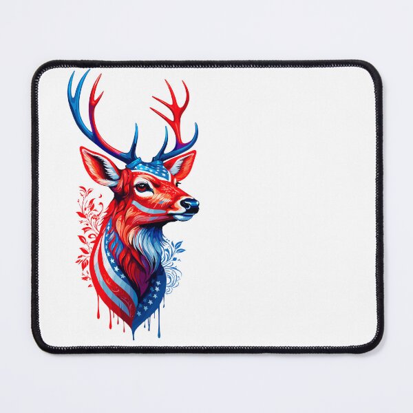 Item preview, American flag-inspired deer portrait designed and sold by PETS ABC.