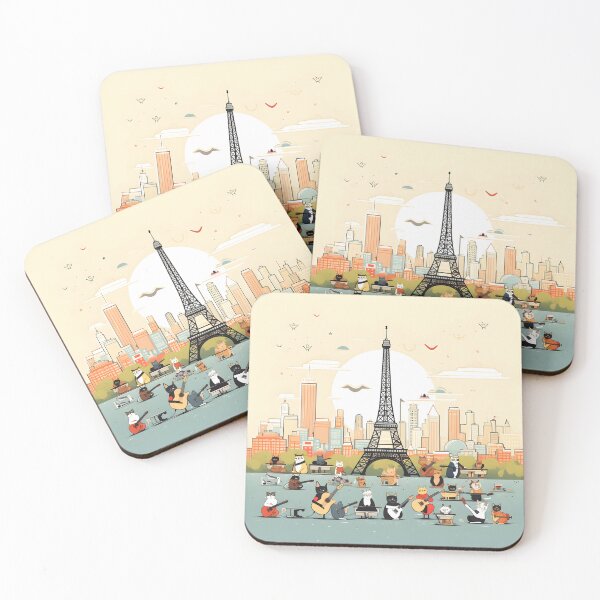 Item preview, Singer Cats Show Crowd in Front of Eiffel Tower designed and sold by omerfdln34.