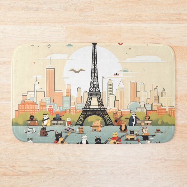 Item preview, Singer Cats Show Crowd in Front of Eiffel Tower designed and sold by omerfdln34.