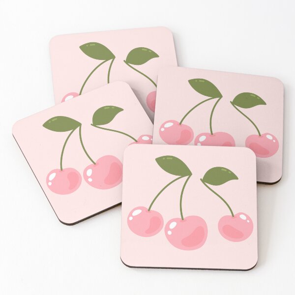 Item preview, Three aesthetic and cute pink cherries designed and sold by StudioPandC.