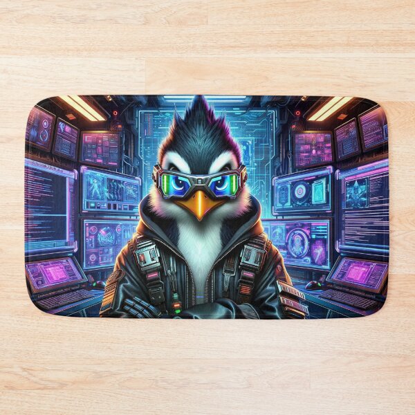 Item preview, Cyberpunk Penguin Computer Hacker designed and sold by Zestpond.