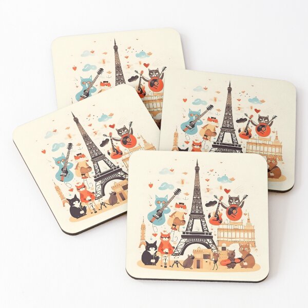 Item preview, Cats Art Competition in Front of the Eiffel Tower designed and sold by omerfdln34.