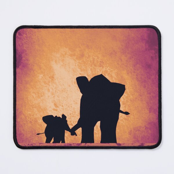 Item preview, Cute Elephants , baby elephant , starlit night with crescent moon designed and sold by wrightsonarts.