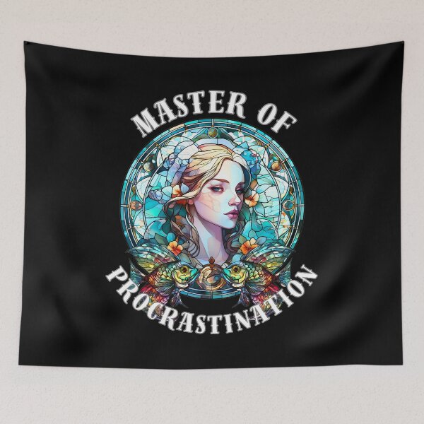 Item preview, Master Of Procrastination. pisces symbol designed and sold by ZodiacWonders.