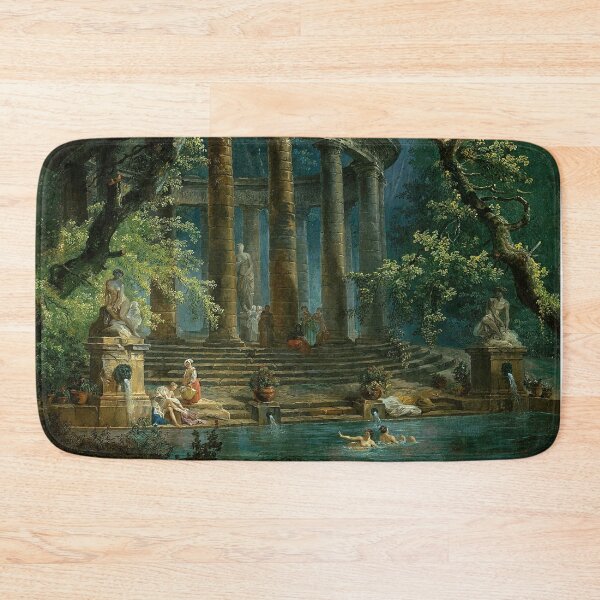 Item preview, Ancient temple with nymphs swimming in bathing pool. designed and sold by Luggnagg.