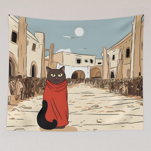 Item preview, Ancient City of Pompeii Silly Cute Red Caped Cat designed and sold by omerfdln34.