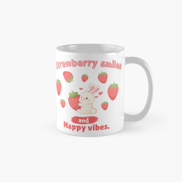 Aperçu de l'œuvre Sourires aux fraises et vibrations joyeuses, lapin aux fraises créée et vendue par StudioPandC.