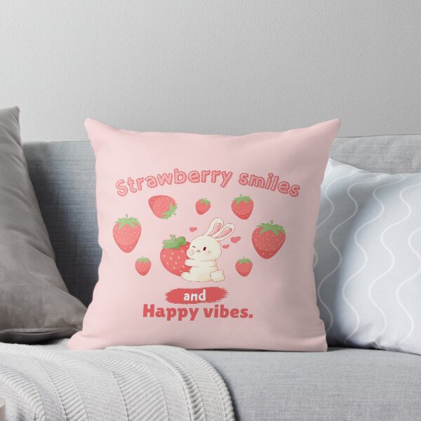 Aperçu de l'œuvre Sourires aux fraises et vibrations joyeuses, lapin aux fraises créée et vendue par StudioPandC.