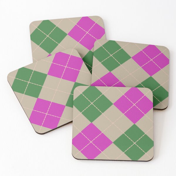 Item preview, Christmas inspired argyle design hot pink and green designed and sold by katerosestudios.