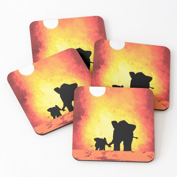 Item preview, Cute Elephants , baby elephant , starlit night with crescent moon designed and sold by wrightsonarts.