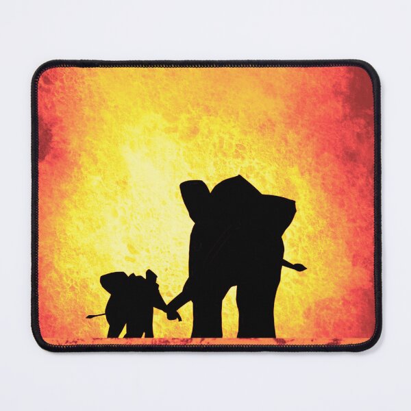 Item preview, Cute Elephants , baby elephant , starlit night with crescent moon designed and sold by wrightsonarts.