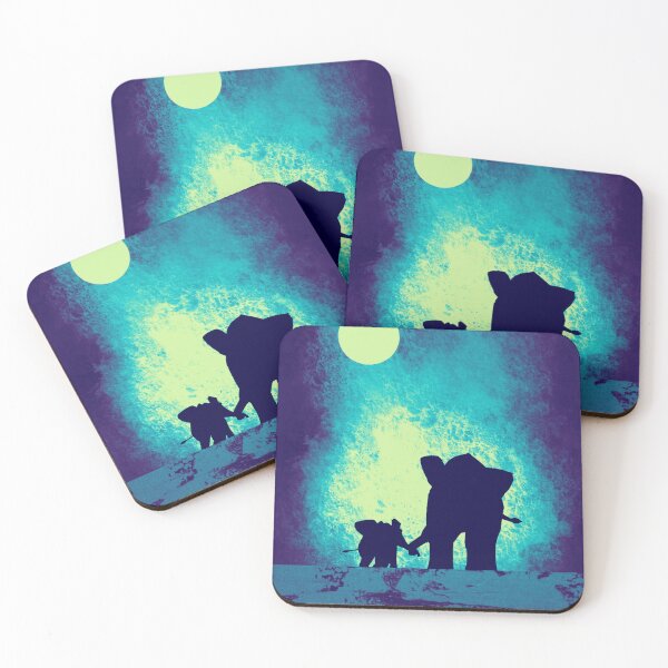 Item preview, Cute Elephants , baby elephant , starlit night with crescent moon designed and sold by wrightsonarts.