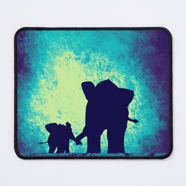 Item preview, Cute Elephants , baby elephant , starlit night with crescent moon designed and sold by wrightsonarts.