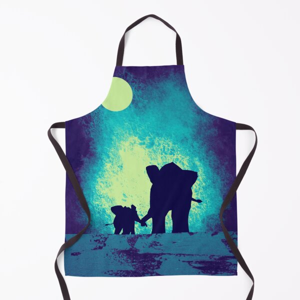 Item preview, Cute Elephants , baby elephant , starlit night with crescent moon designed and sold by wrightsonarts.