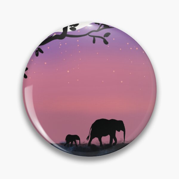 Item preview,  Cute Elephants , baby elephant , starlit night with moon designed and sold by wrightsonarts.