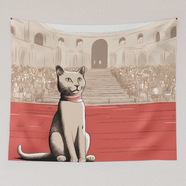 Item preview, Cute Minimalist Cultural Cat Exploring Historical France designed and sold by omerfdln34.