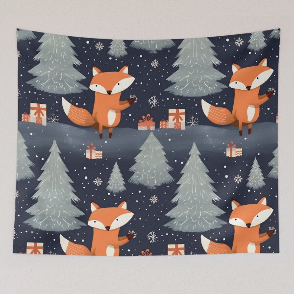 Item preview, Fox Christmas Pattern designed and sold by FoxVibes.