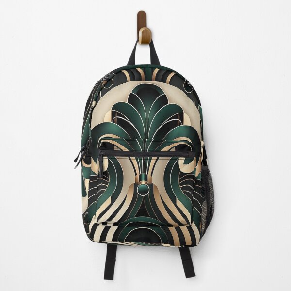 Item preview, Emerald Deco Opulence - Dark Green and Black Art Deco Illustration designed and sold by PaintbrushPlace.