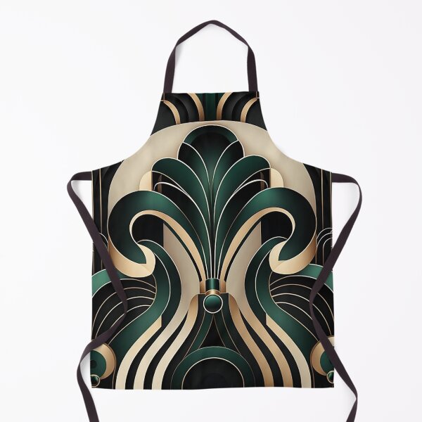 Item preview, Emerald Deco Opulence - Dark Green and Black Art Deco Illustration designed and sold by PaintbrushPlace.
