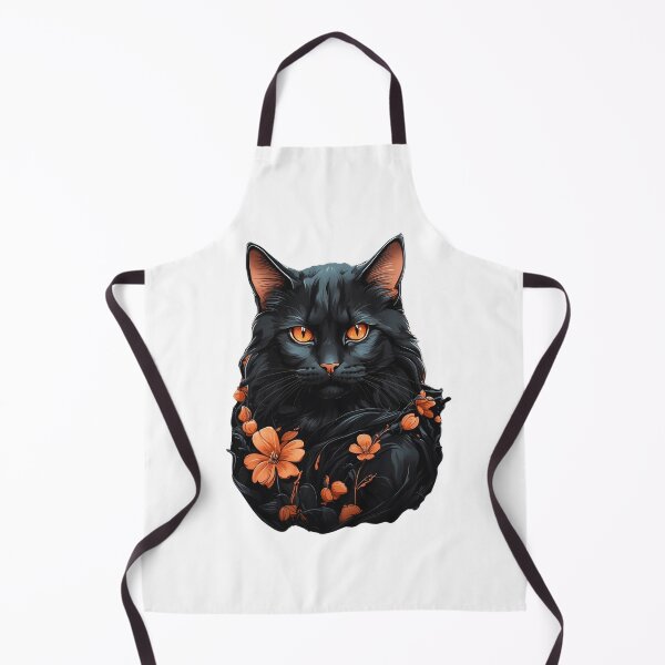 Item preview, black cat with orange eyes designed and sold by Bitty777.