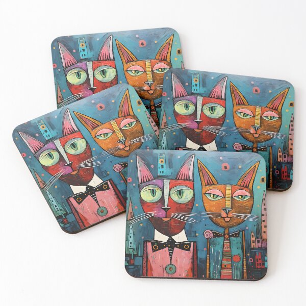 Item preview, Bohemian Art Cute Silly Rainbow Cats  designed and sold by omerfdln34.