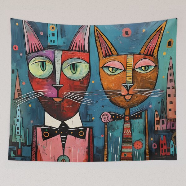 Item preview, Bohemian Art Cute Silly Rainbow Cats  designed and sold by omerfdln34.