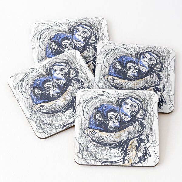 Item preview, Two Monkeys love simi abstract art by kartick dutta | Two Monkeys love designed and sold by KARTICK DUTTA.