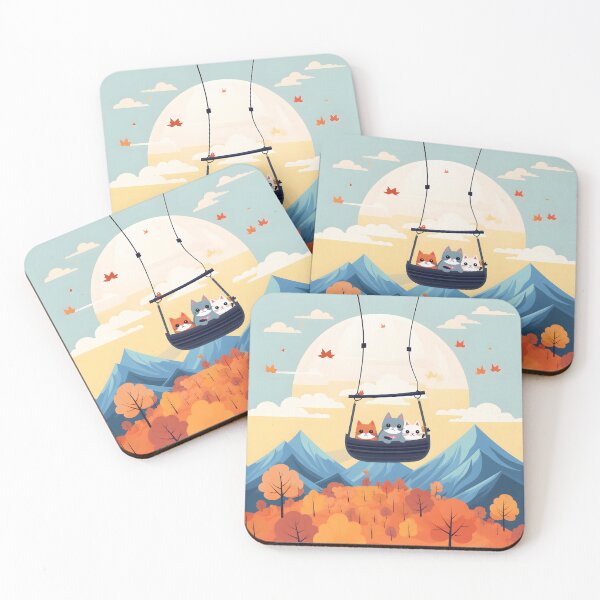 Item preview, Cat Cable Car Fun Moments Cute Stupid Cats at Sunset designed and sold by omerfdln34.