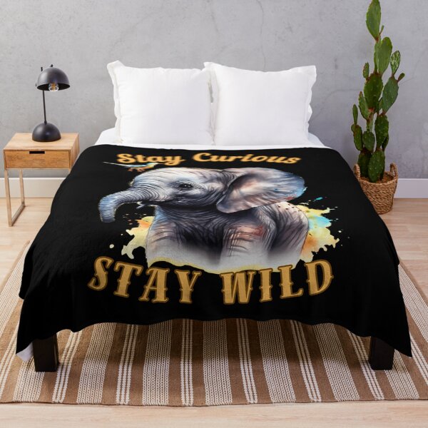 Item preview, Stay Curious, Stay Wild. elephant lover designed and sold by ElephantVibes.