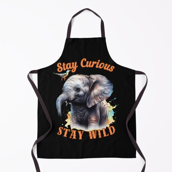 Item preview, Stay Curious, Stay Wild. elephant portrait designed and sold by ElephantVibes.