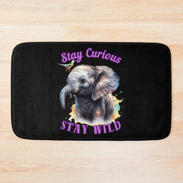 Item preview, Stay Curious, Stay Wild. elephant face designed and sold by ElephantVibes.