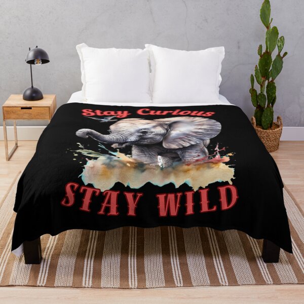 Item preview, Stay Curious, Stay Wild. happy elephant designed and sold by ElephantVibes.