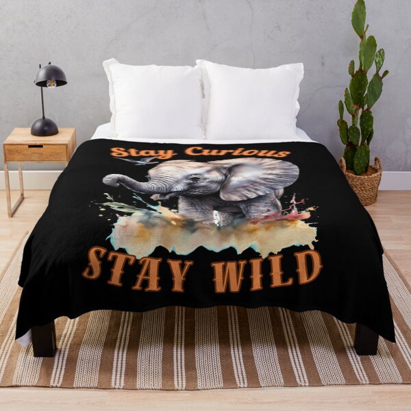 Item preview, Stay Curious, Stay Wild. african elephant designed and sold by ElephantVibes.