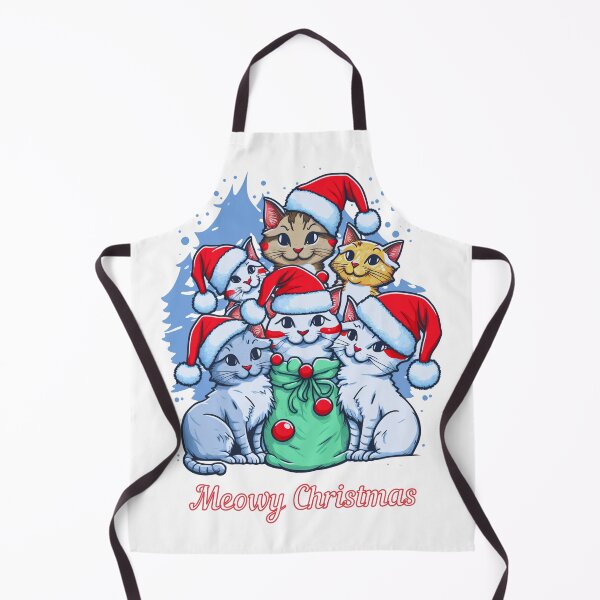 Item preview, Meowy Christmas Extravaganza: Smiling Cats in Festive Hats designed and sold by Vanchys.