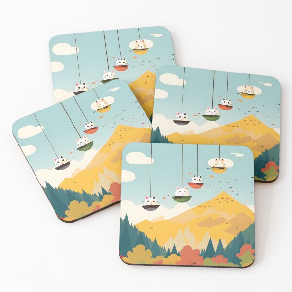 Item preview, Cheerful Cats at Sunset Fun at the Cable Car designed and sold by omerfdln34.