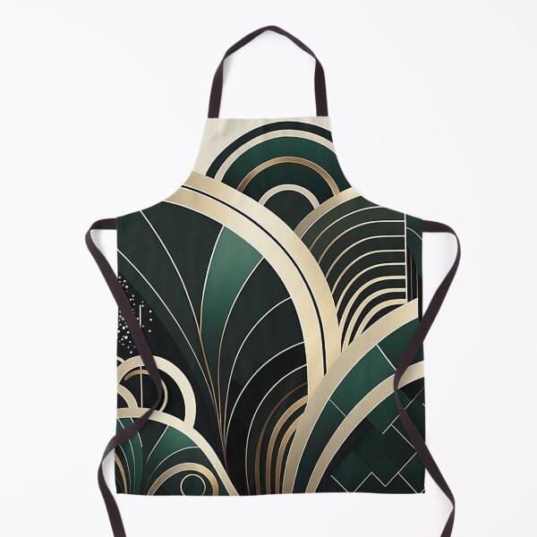 Item preview, Deco Elegance in Dark Green - Sophisticated Geometric Art Deco Design designed and sold by PaintbrushPlace.