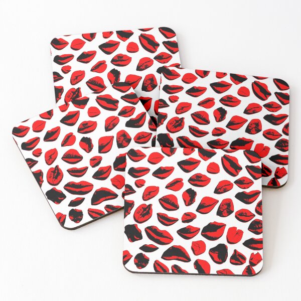 Item preview, Red Lipstick and woman lips retro pattern for elegant girls street wear designed and sold by Carlos Gudino.