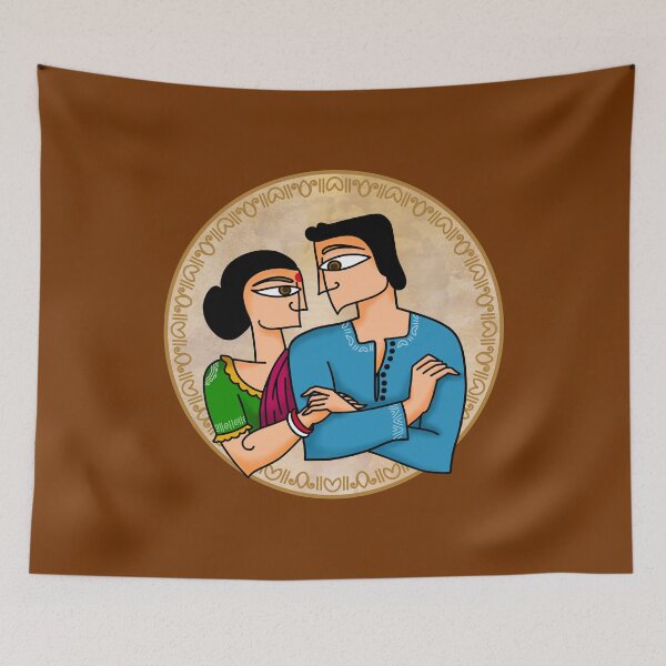Item preview, Love couple Folk designed and sold by Charmy Design.